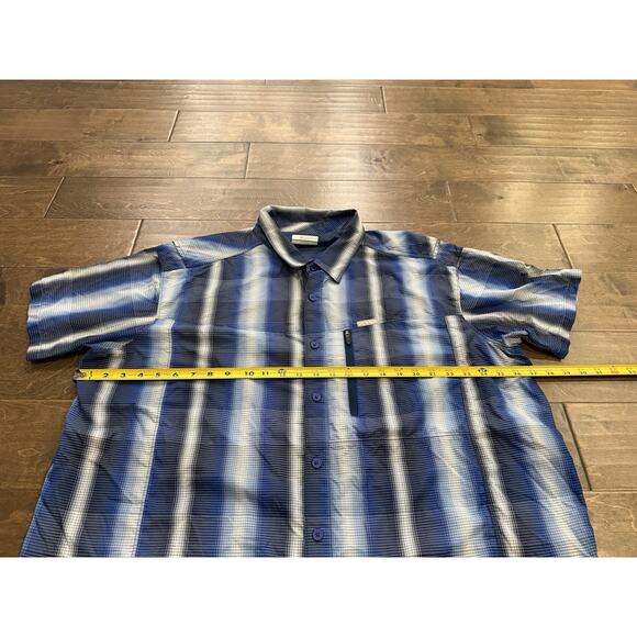 Columbia Mens Blue Omni Shade Vented Button Down Striped Shirt Size XXL XM0786 - Picture 9 of 9